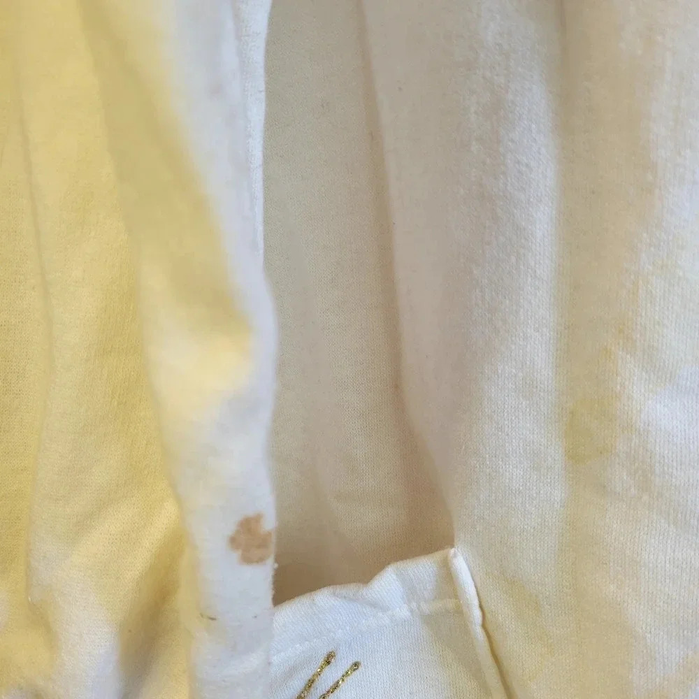 Vintage White Sweater with Glitter Butterflies  Pockets Medium - Picture 6 of 7